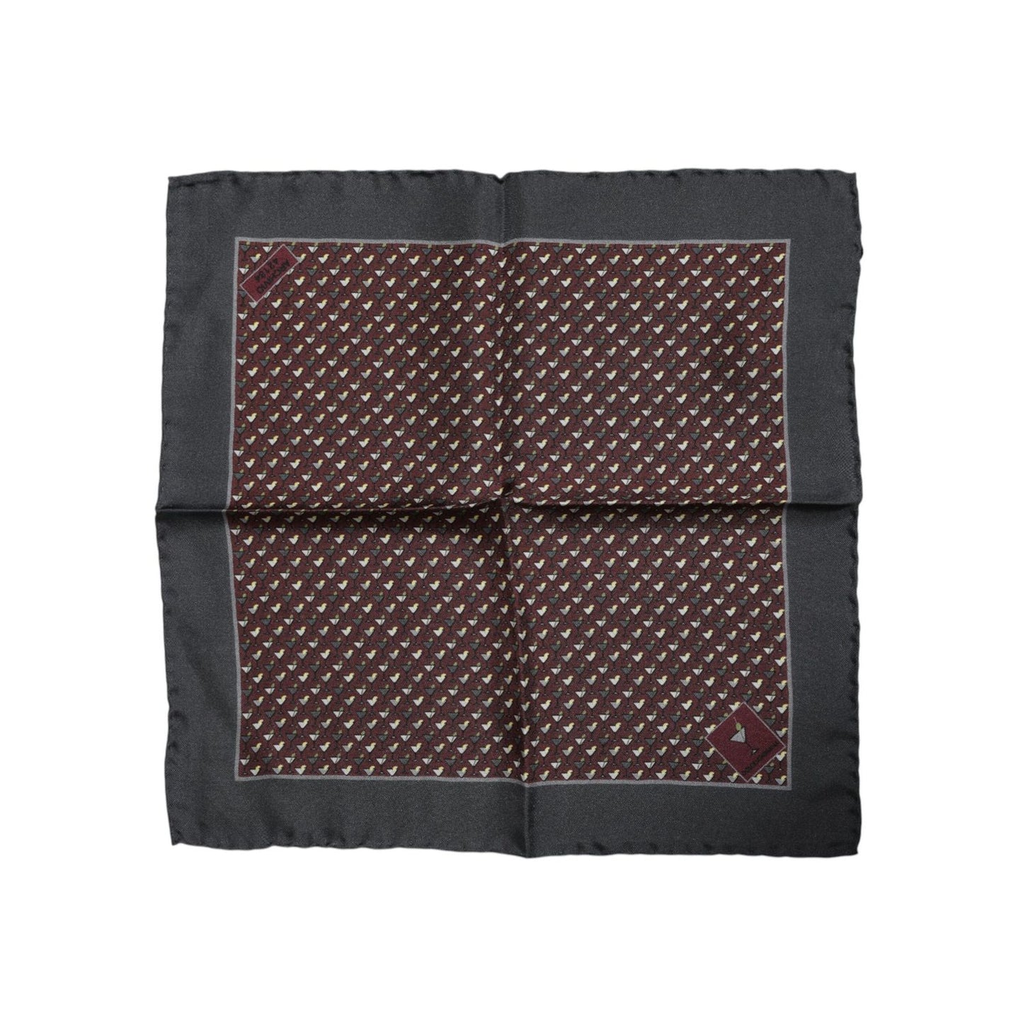 Dolce & Gabbana Maroon Cocktail Silk Square Foulard Scarf