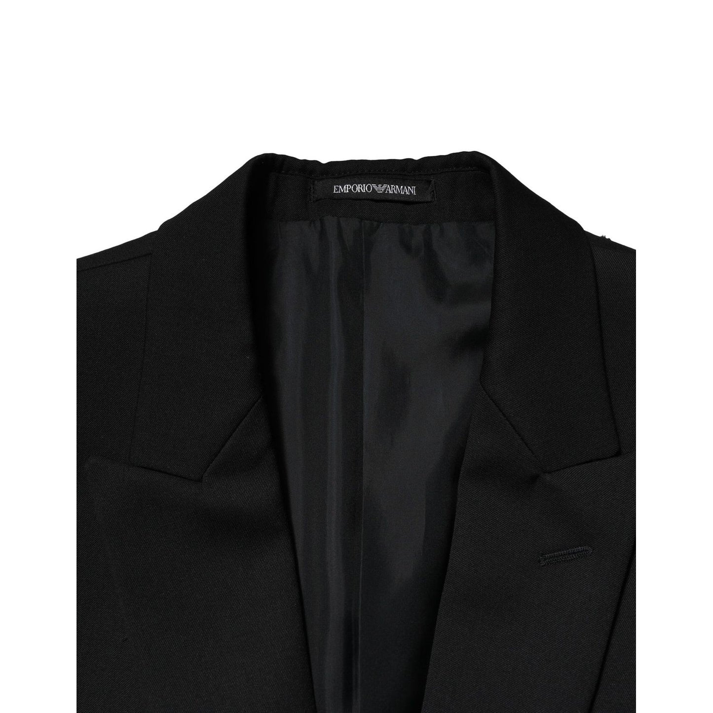 Emporio Armani Black Double Breasted Men Jacket Suit Blazer