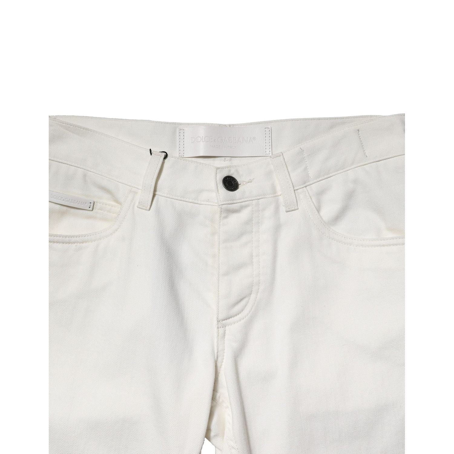 Dolce & Gabbana White Cotton Skinny Men Denim Jeans