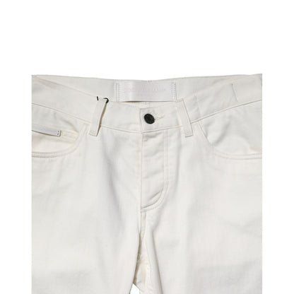 Dolce & Gabbana White Cotton Skinny Men Denim Jeans
