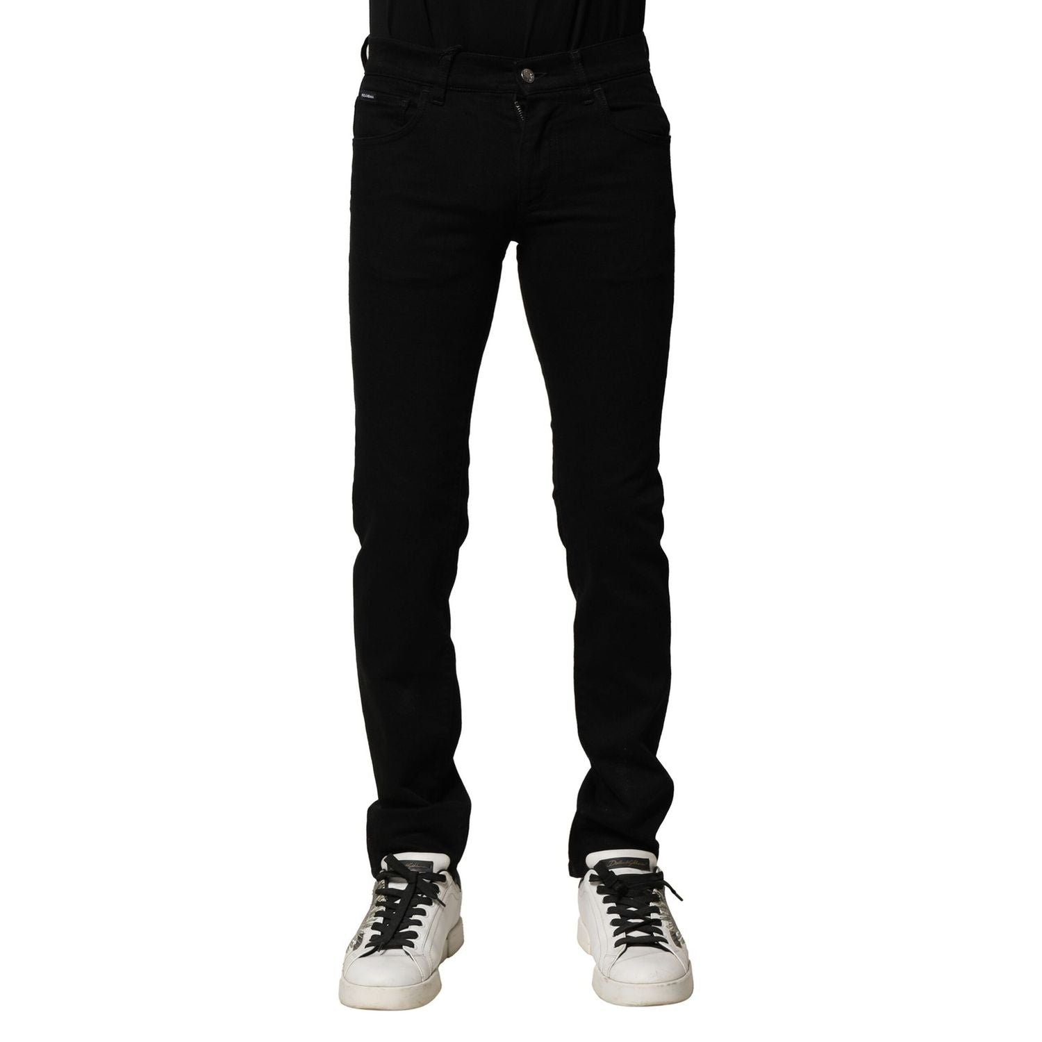 Dolce & Gabbana Black Cotton Stretch Skinny Men Denim Jeans