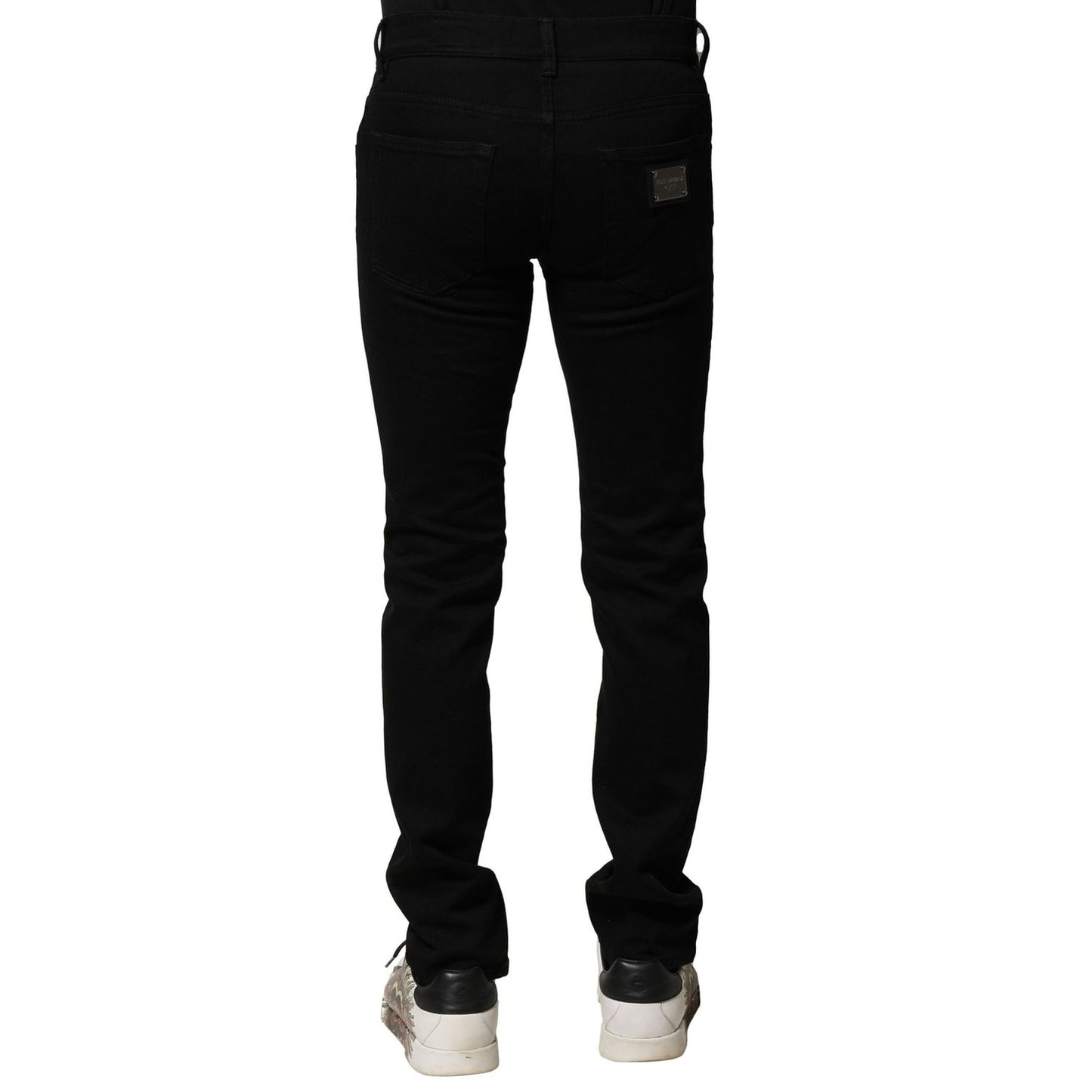 Dolce & Gabbana Black Cotton Stretch Skinny Men Denim Jeans
