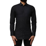 Dolce & Gabbana Black Cotton GOLD Long Sleeves Dress Shirt TSH87832-37