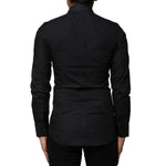 Dolce & Gabbana Black Cotton GOLD Long Sleeves Dress Shirt TSH87832-37