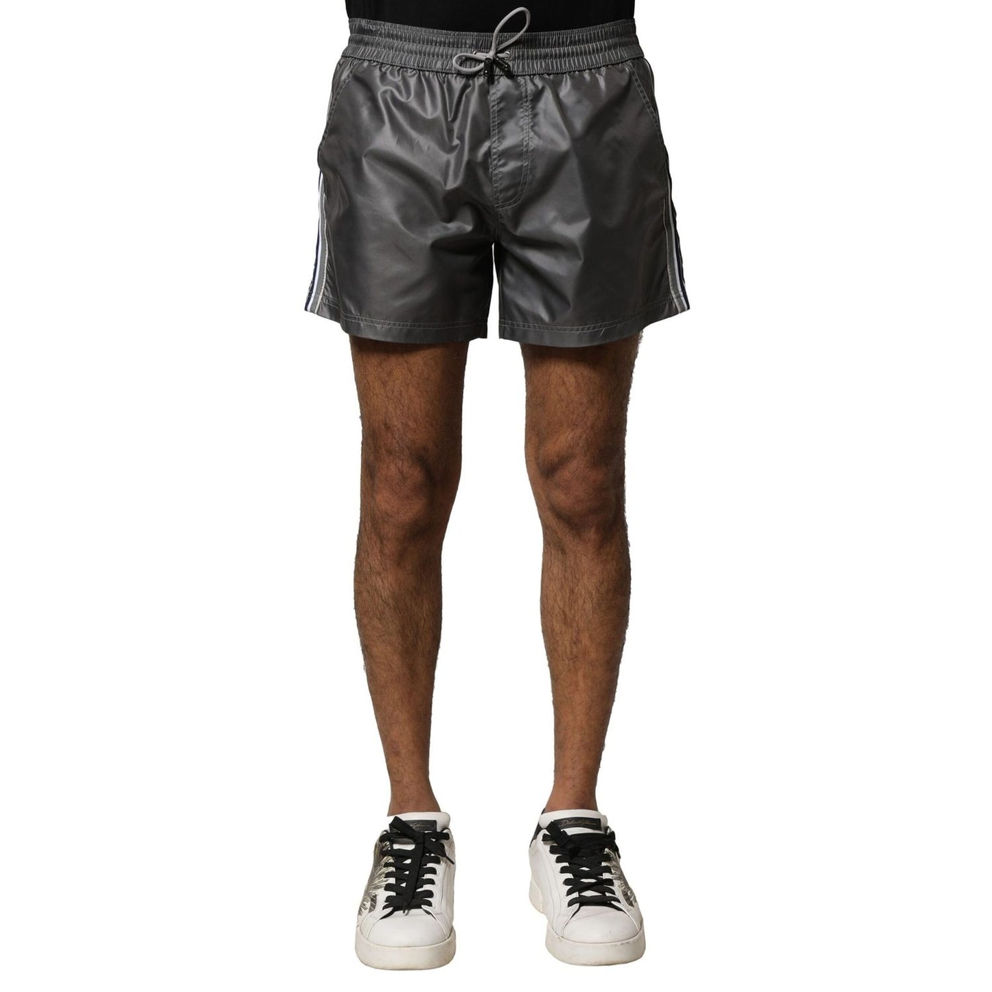 Dolce & Gabbana Gray Polyester Mid Waist Casual Bermuda Shorts