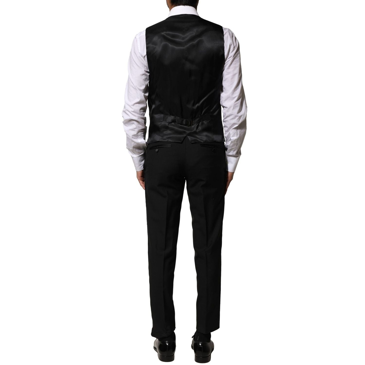 Dolce & Gabbana Black Wool 3 Piece Single Breasted Suit