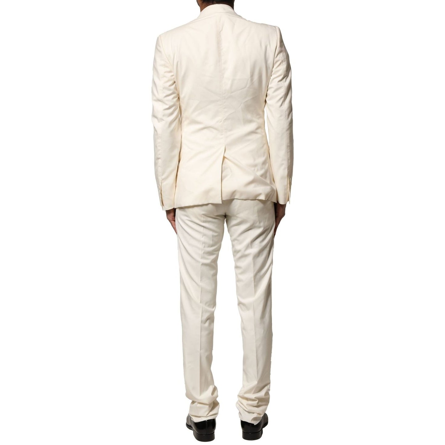 Dolce & Gabbana Ivory Wool 3 Piece Single Breasted Suit