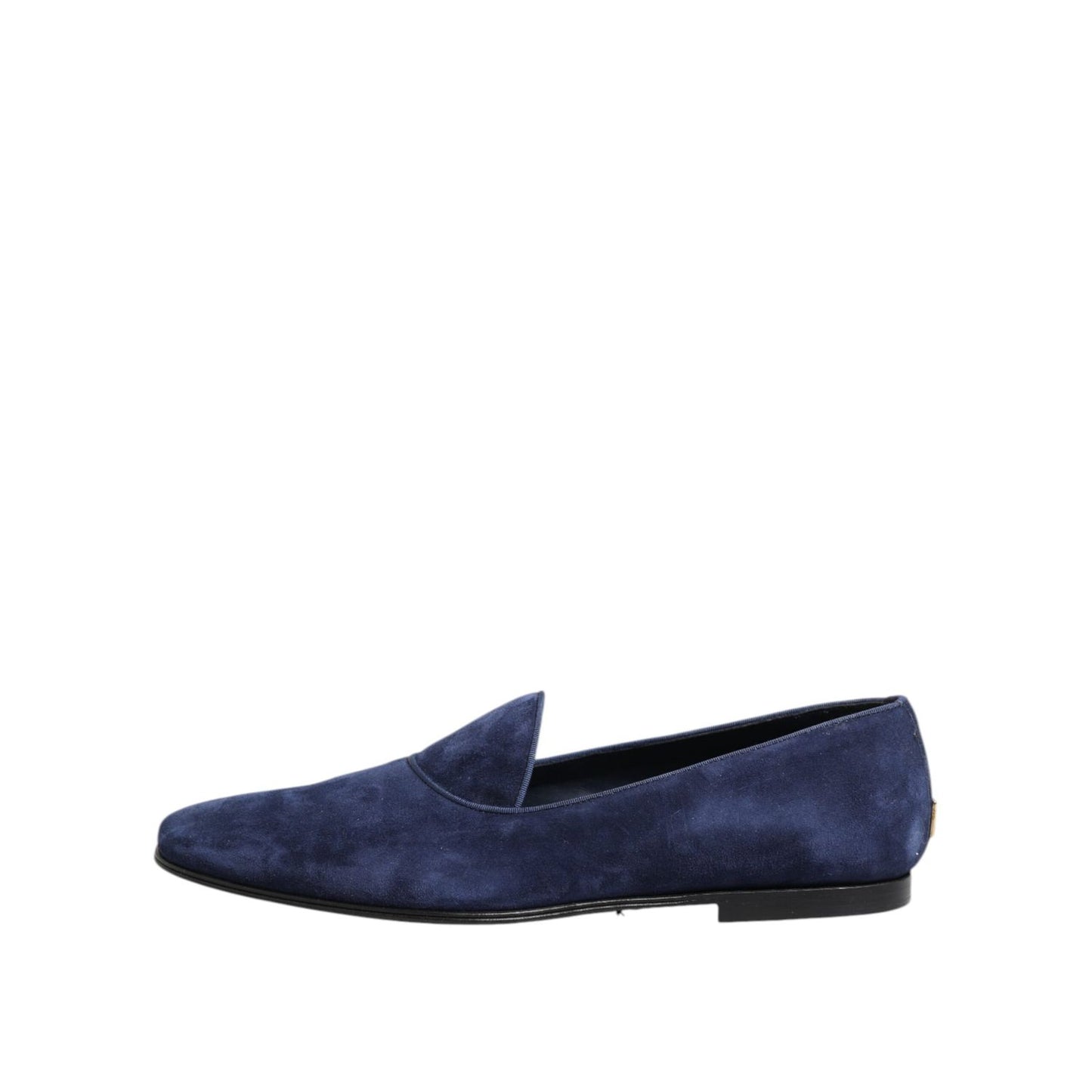 Dolce & Gabbana Blue Velvet DG Logo Loafers Formal Shoes