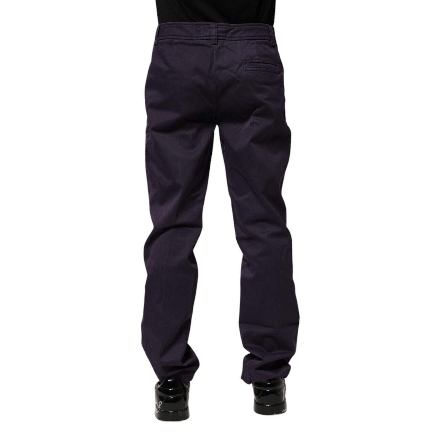 Incotex Dark Purple Mid Waist Casual Straight Pants