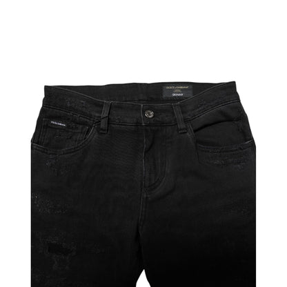 Dolce & Gabbana Black Cotton Skinny Men Denim Jeans