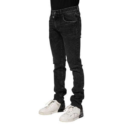 Dolce & Gabbana Black Cotton Skinny Men Denim Jeans