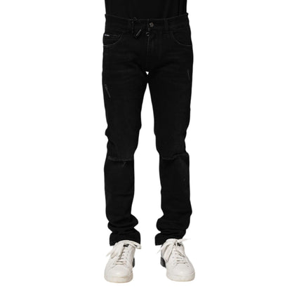 Dolce & Gabbana Black Cotton Skinny Men Denim Jeans