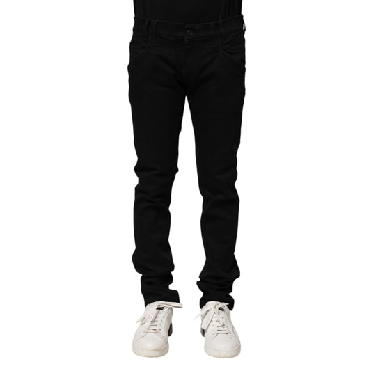 Dolce & Gabbana Black Cotton Skinny Men Denim Jeans