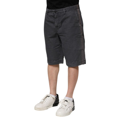 Dolce & Gabbana Dark Gray Cotton Stretch Denim Bermuda Shorts