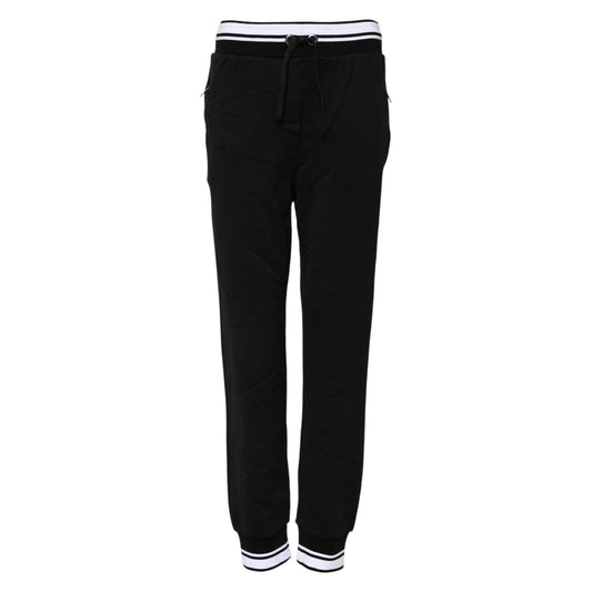 Dolce & Gabbana Black Cotton Mid Waist Jogger Pants