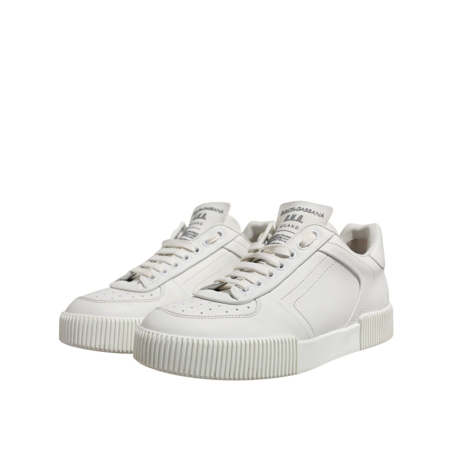 Dolce & Gabbana White Miami Leather Low Top Men Sneakers Shoes