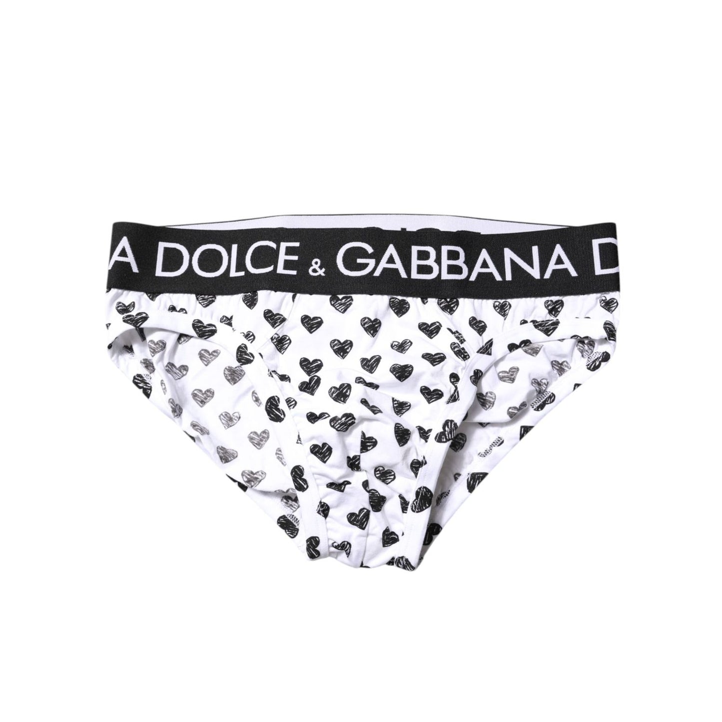 Dolce & Gabbana White Heart Printed Regular Brief Underwear