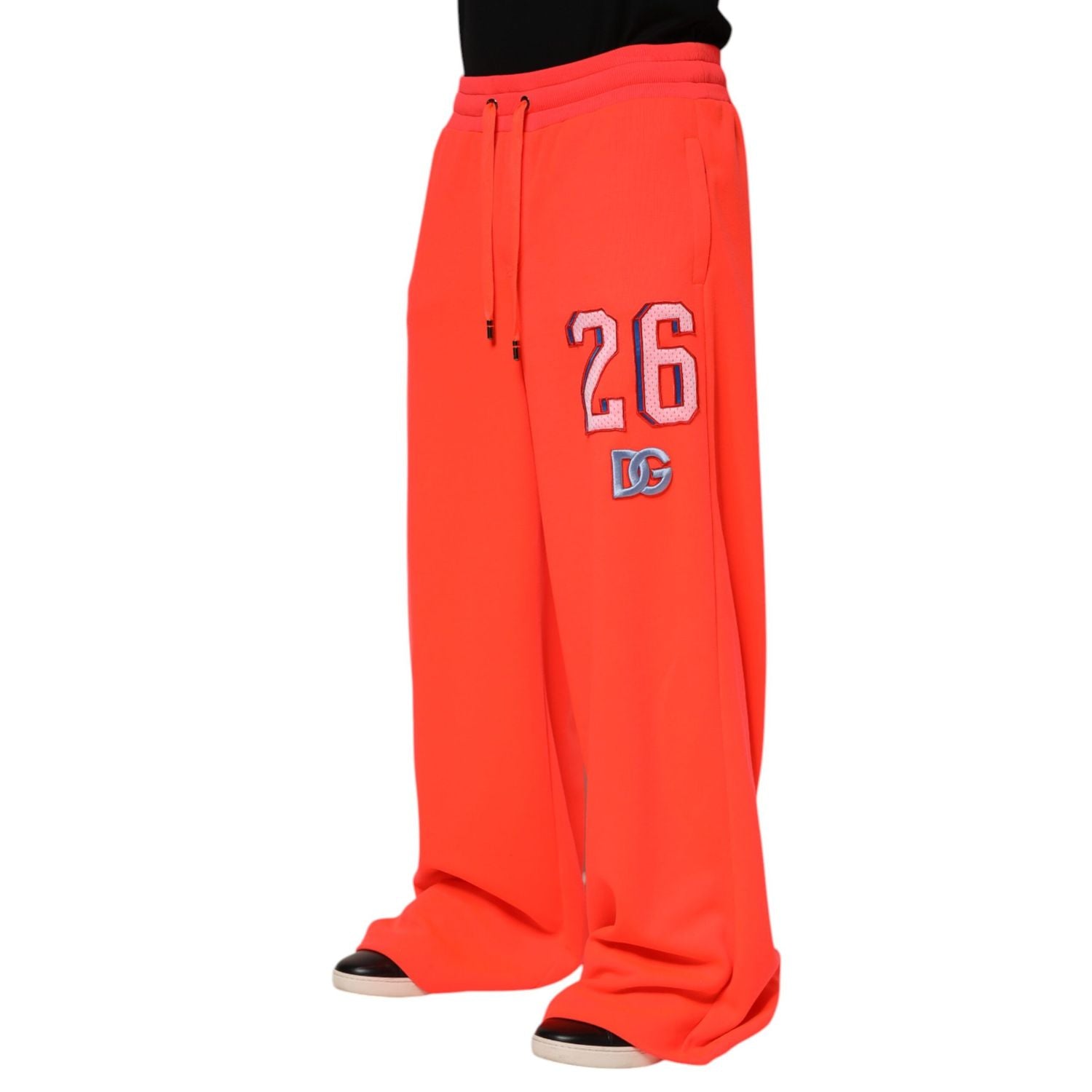 Dolce & Gabbana Orange Polyester Jogger Men Sweatpants Pants