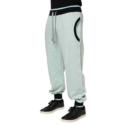 Dolce & Gabbana Light Green Cotton Men Jogger Sweatpants Pants