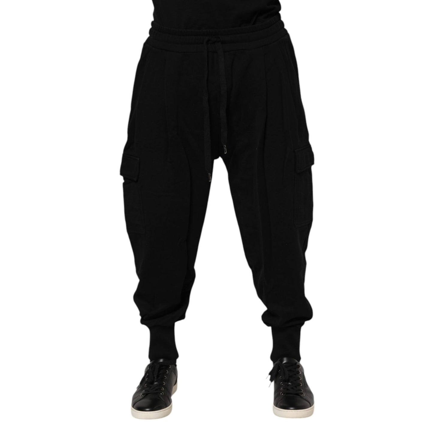 Dolce & Gabbana Black Cotton Logo Jogger Sweatpants Pants