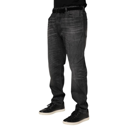 Dolce & Gabbana Gray Washed Cotton Loose Denim Jeans