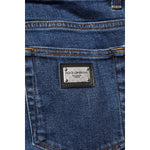 Dolce & Gabbana Blue Cotton Logo Skinny Denim Jeans