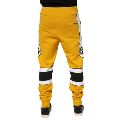 Dolce & Gabbana Yellow Cotton Drawstring Jogger Pants