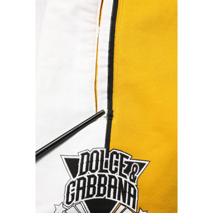 Dolce & Gabbana Yellow Cotton Logo Drawstring Jogger Sweatpants Pants