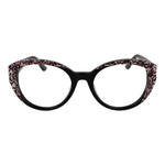 Guess Black Women Glasses Frame with pink leopard print accents, full-rim acetate material, size 53-19-140, includes branded case.