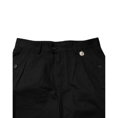 Dolce & Gabbana Black Cotton Knee Length Men Bermuda Shorts