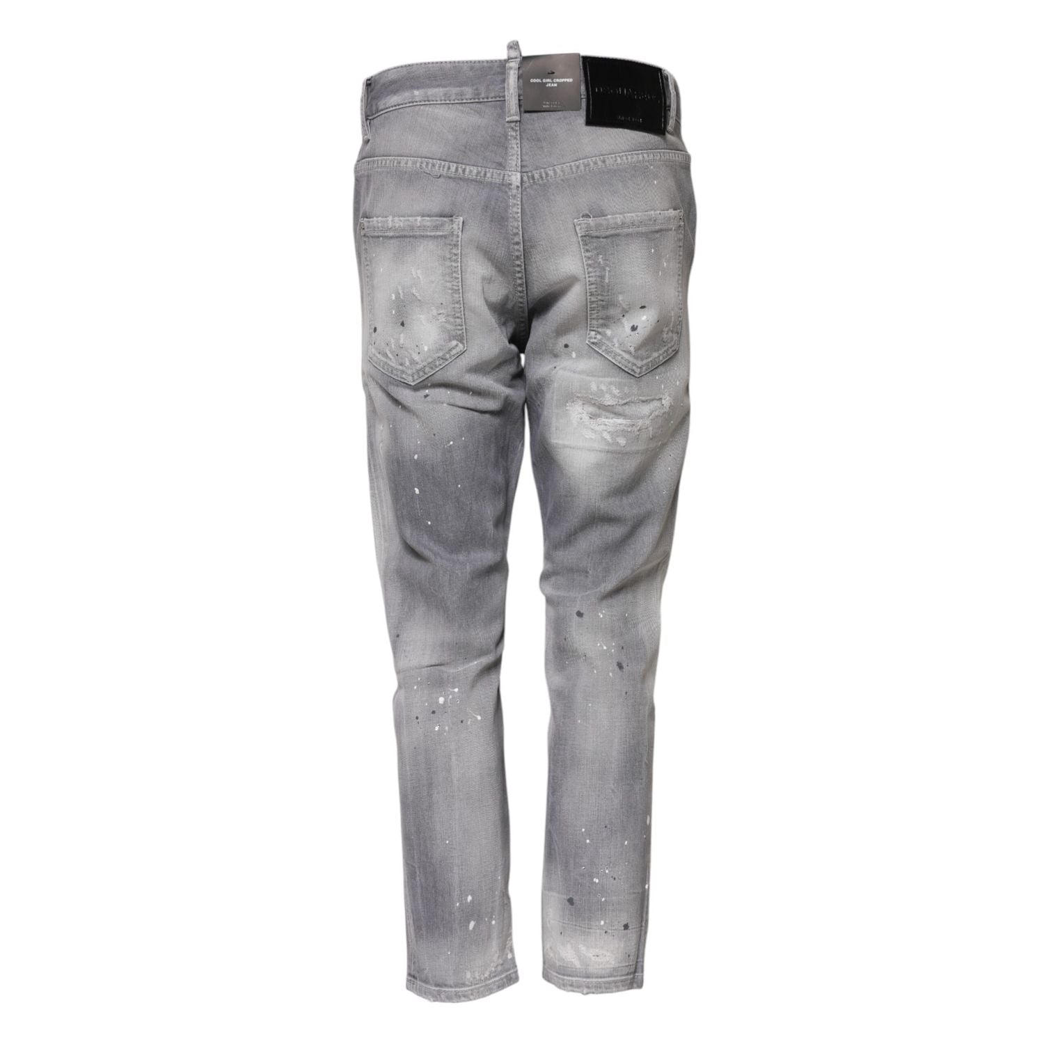 Dsquared² Gray Washed Mid Waist Tapered Jeans