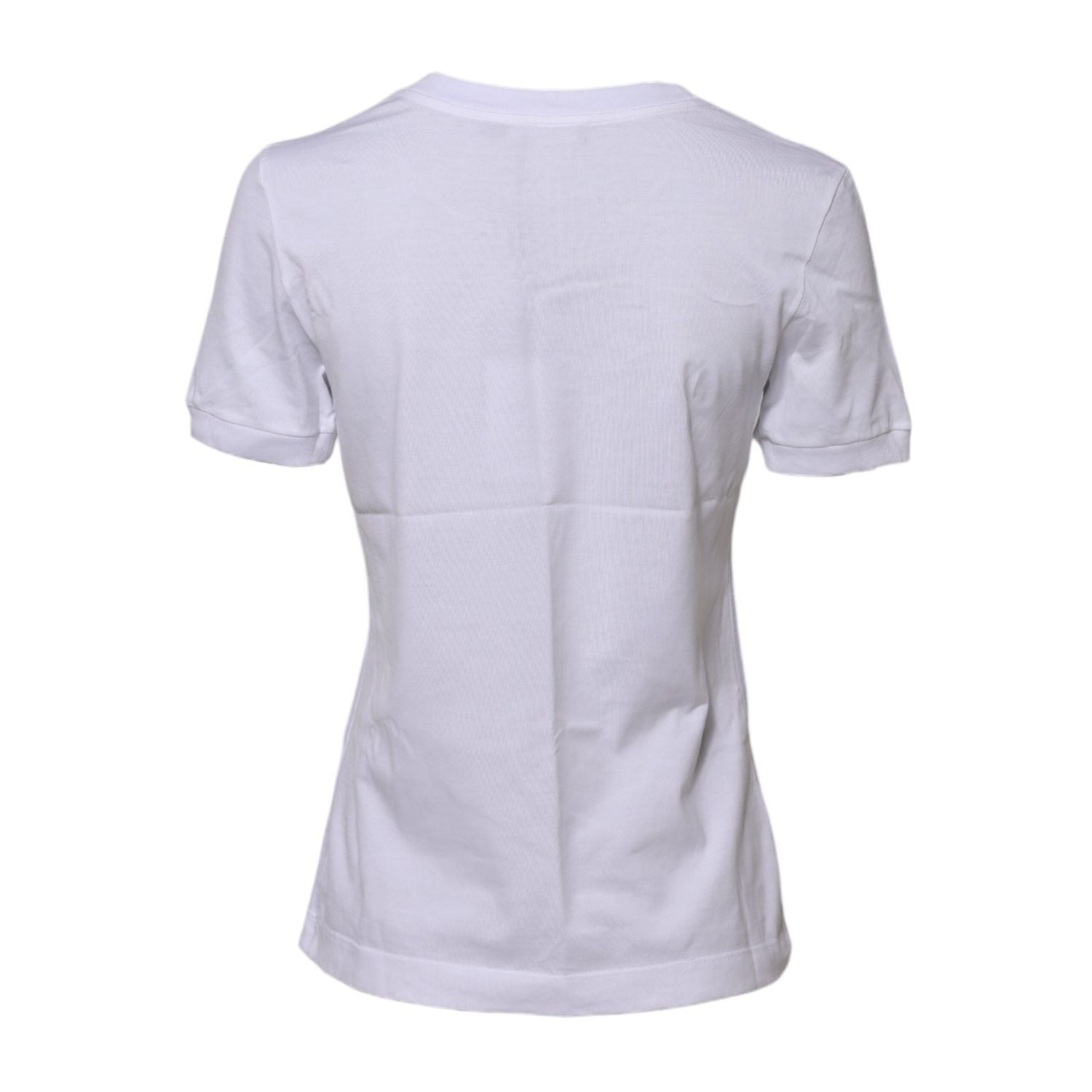 Dolce & Gabbana White Cotton Round Neck Short Sleeves T-shirt