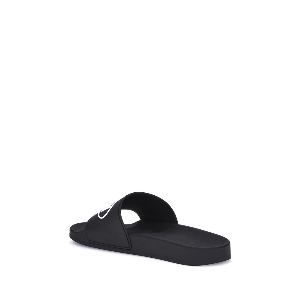 Balenciaga Black Rubber Flat Sandals