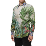 Dolce & Gabbana Multicolor Jungle Print GOLD Formal Shirt