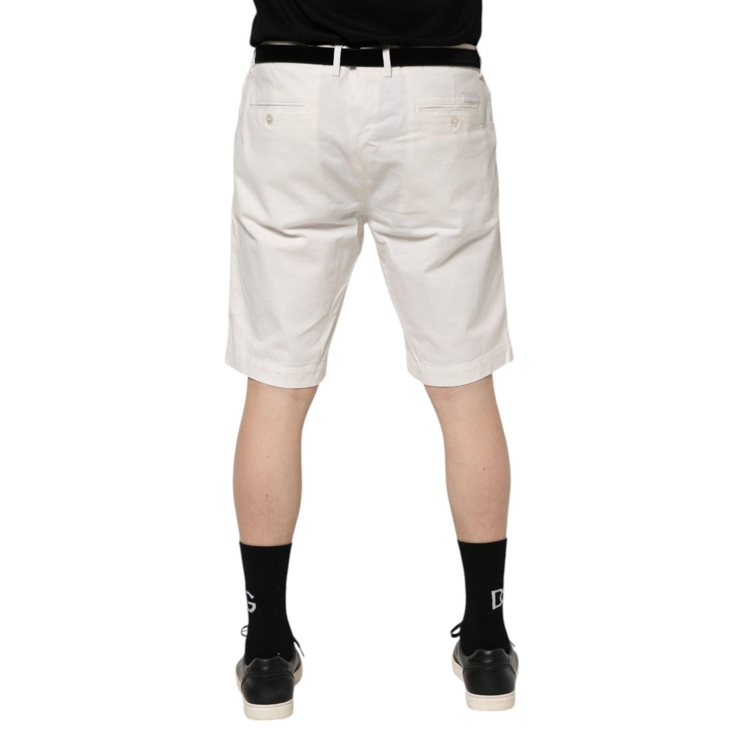 Dolce & Gabbana White Chinos Cotton Stretch Men Casual Shorts