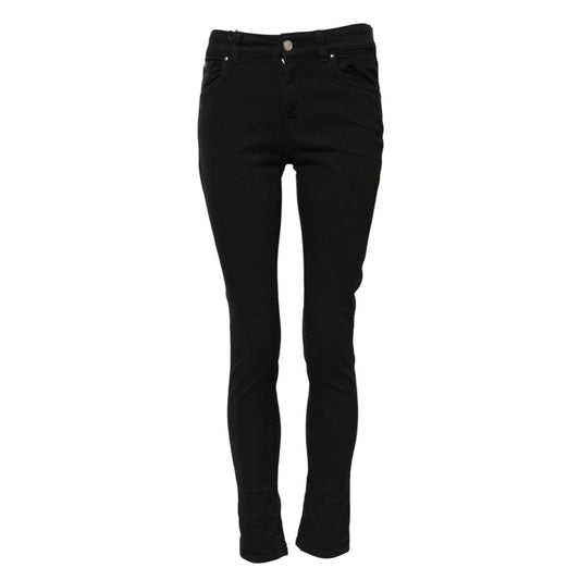 Dolce & Gabbana Black Cotton Skinny Mid Waist Denim Jeans