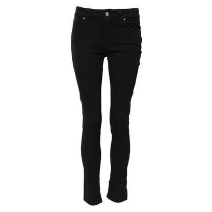 Dolce & Gabbana Black Cotton Skinny Mid Waist Denim Jeans