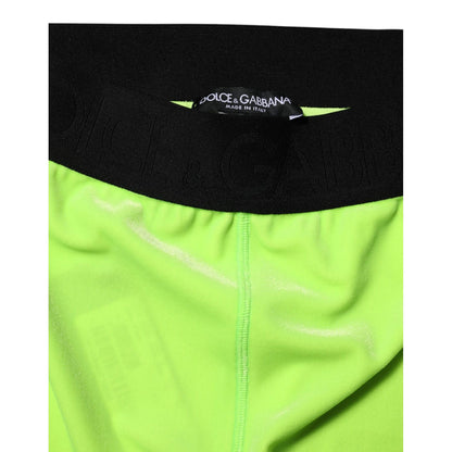 Dolce & Gabbana Green Nylon Slim Fit Leggings Pants