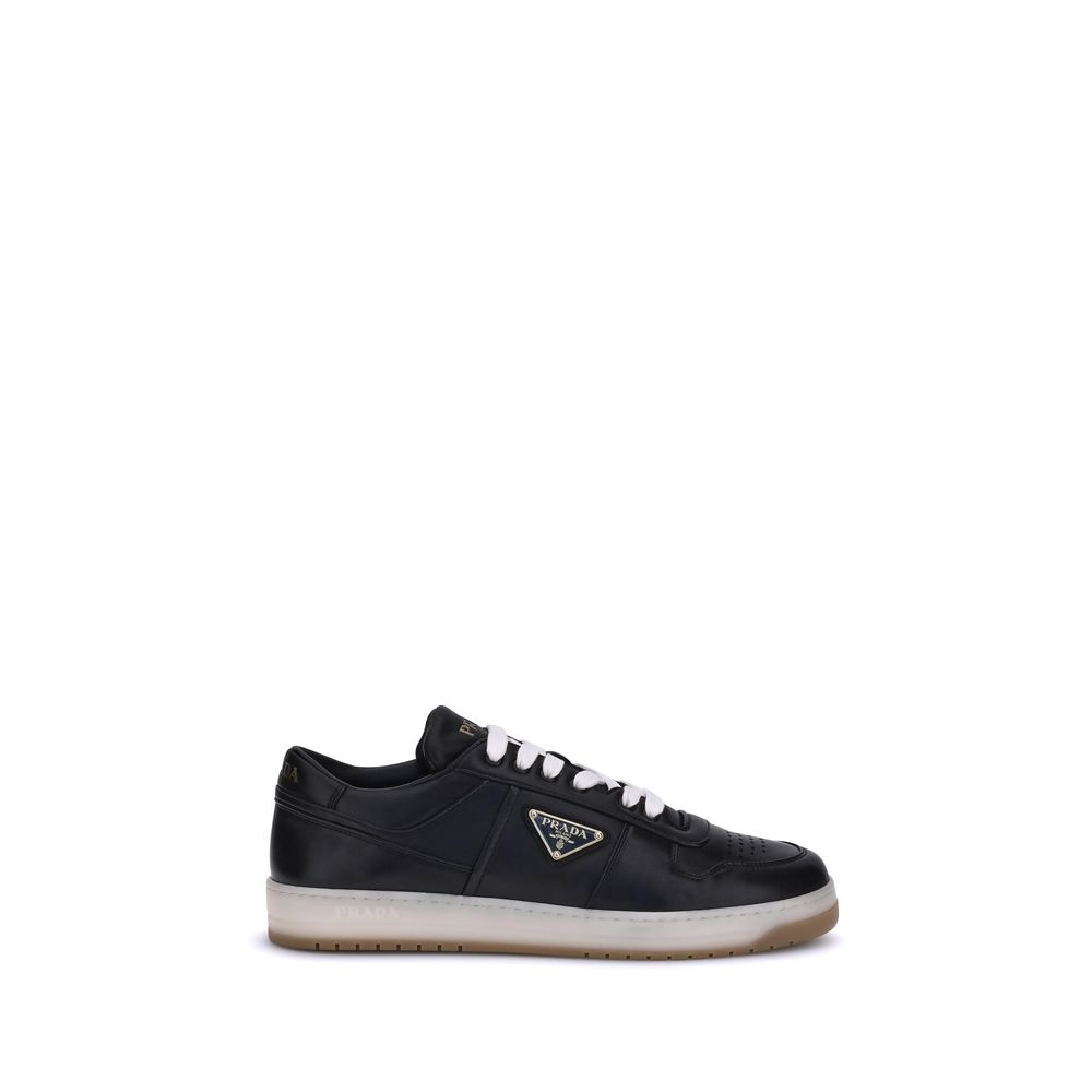 Prada Black Calf Leather Bos Taurus Low Top Sneakers Prada