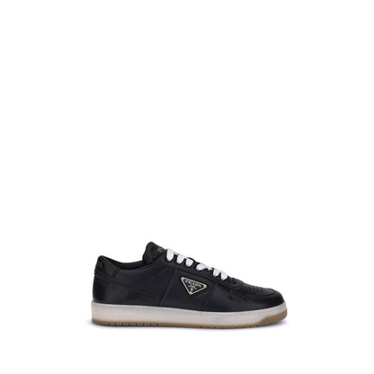 Prada Black Calf Leather Bos Taurus Low Top Sneakers Prada