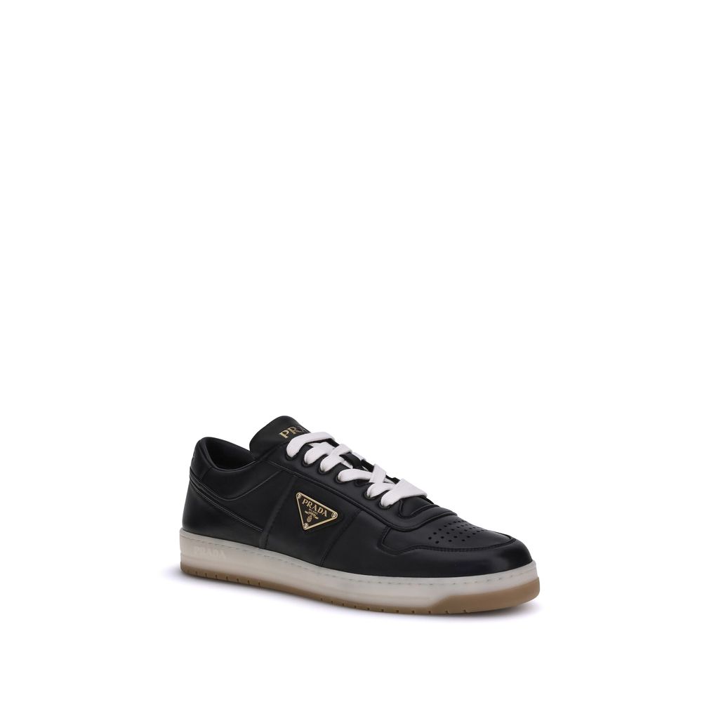 Prada Black Calf Leather Bos Taurus Low Top Sneakers Prada