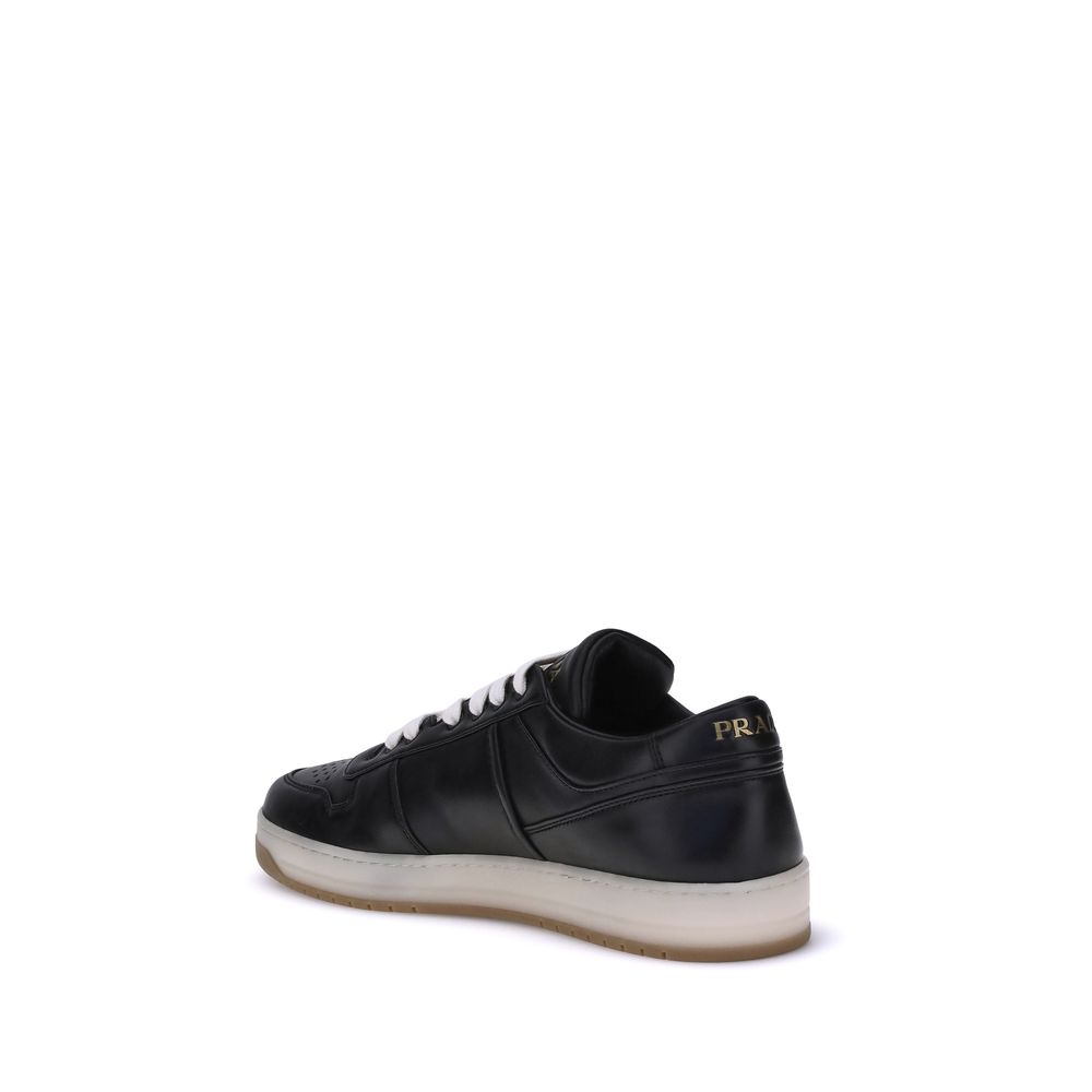 Prada Black Calf Leather Bos Taurus Low Top Sneakers Prada