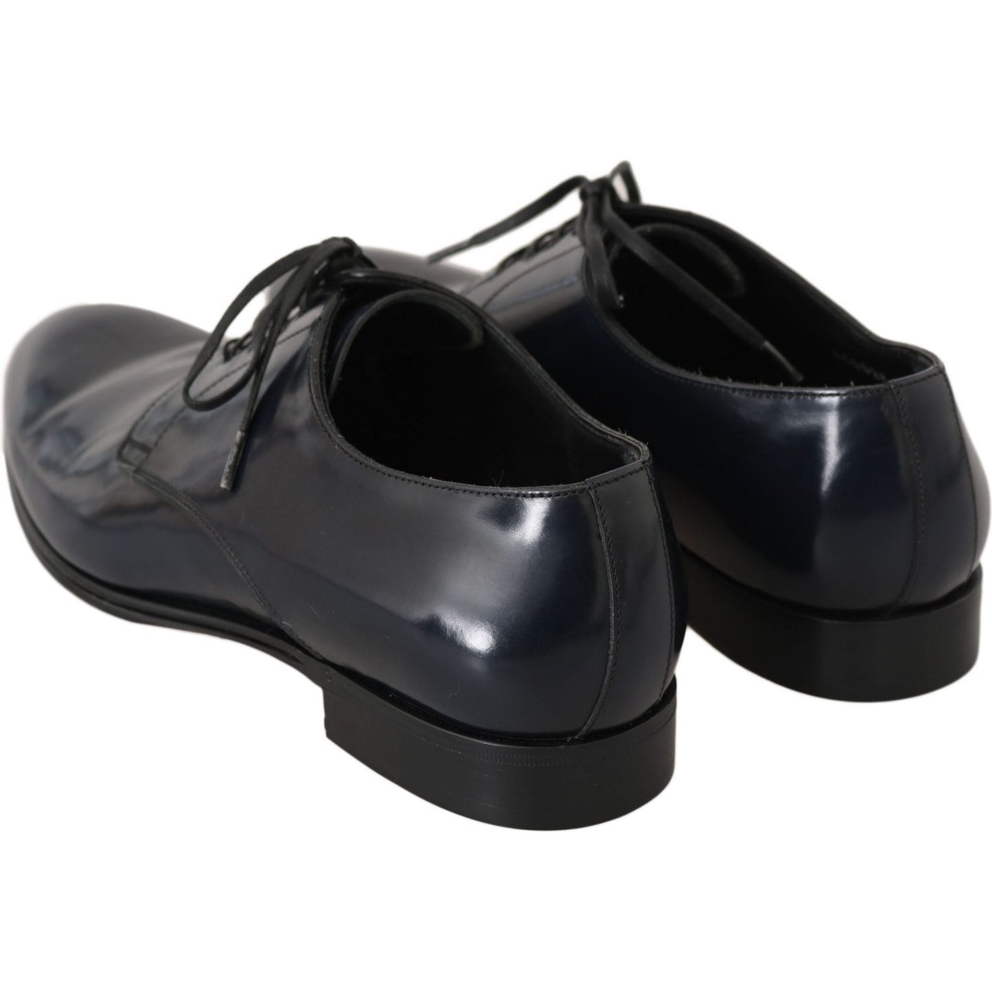 Dolce & Gabbana Blue Leather Dress Derby Formal Mens Shoes