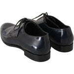 Dolce & Gabbana Blue Leather Dress Derby Formal Mens Shoes