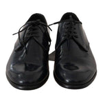 Dolce & Gabbana Blue Leather Polished Dress Derby Shoes