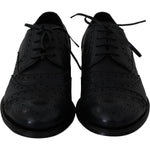 Dolce & Gabbana Blue Leather Wingtip Oxford Dress Shoes