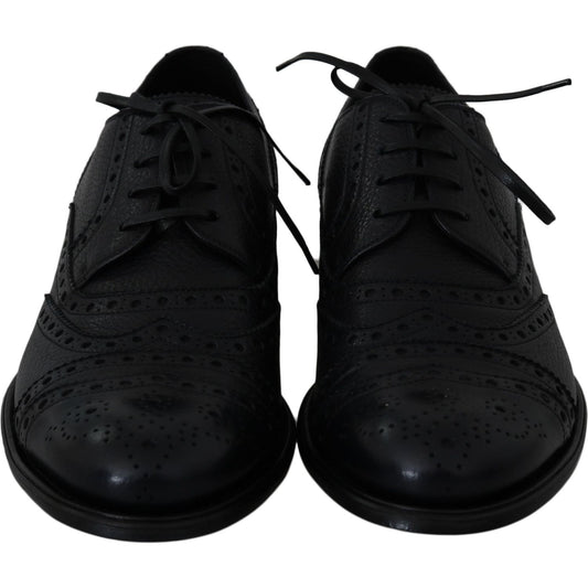 Dolce & Gabbana Blue Leather Wingtip Oxford Dress Shoes
