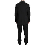 Z ZEGNA Black Striped Two Piece 3 Button 100% Wool Suit KOS1459-52