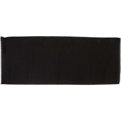 Dolce & Gabbana Dark Gray Virgin Wool Striped Pattern Wrap Scarf Dolce & Gabbana