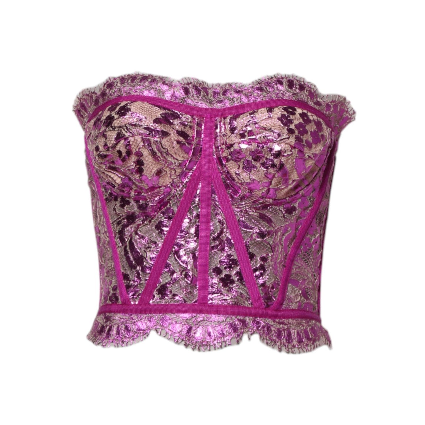 Dolce & Gabbana Pink Bustier Sleeveless Corset Blouse Top TSH87613-40